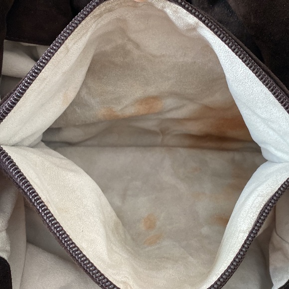 Giorgio Armani Suede Shoulder Bag Purse Chocolate Brown - Picture 7 of 9